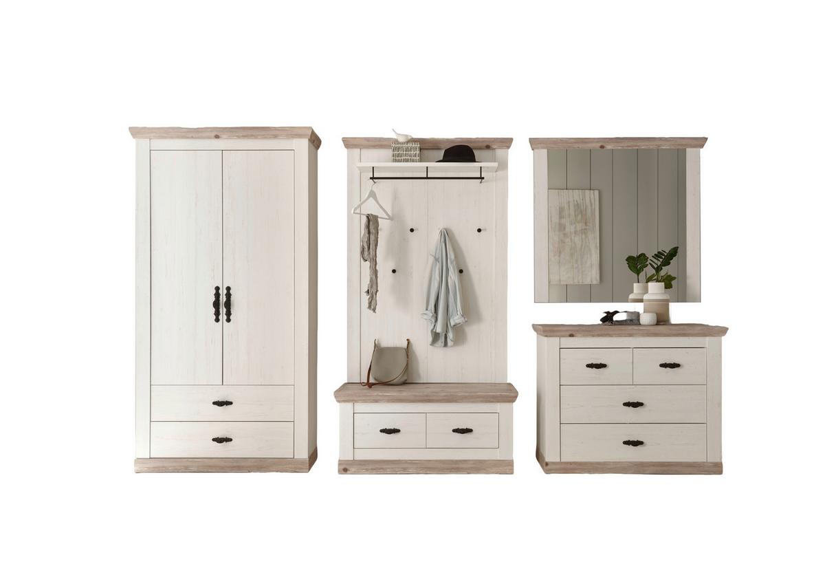 Garderobe Florenz Pinienfarbe/Hellbraun 341cm - Hellbraun/Pinienfarben, Design, Holzwerkstoff (341/201/45cm) - MID.YOU