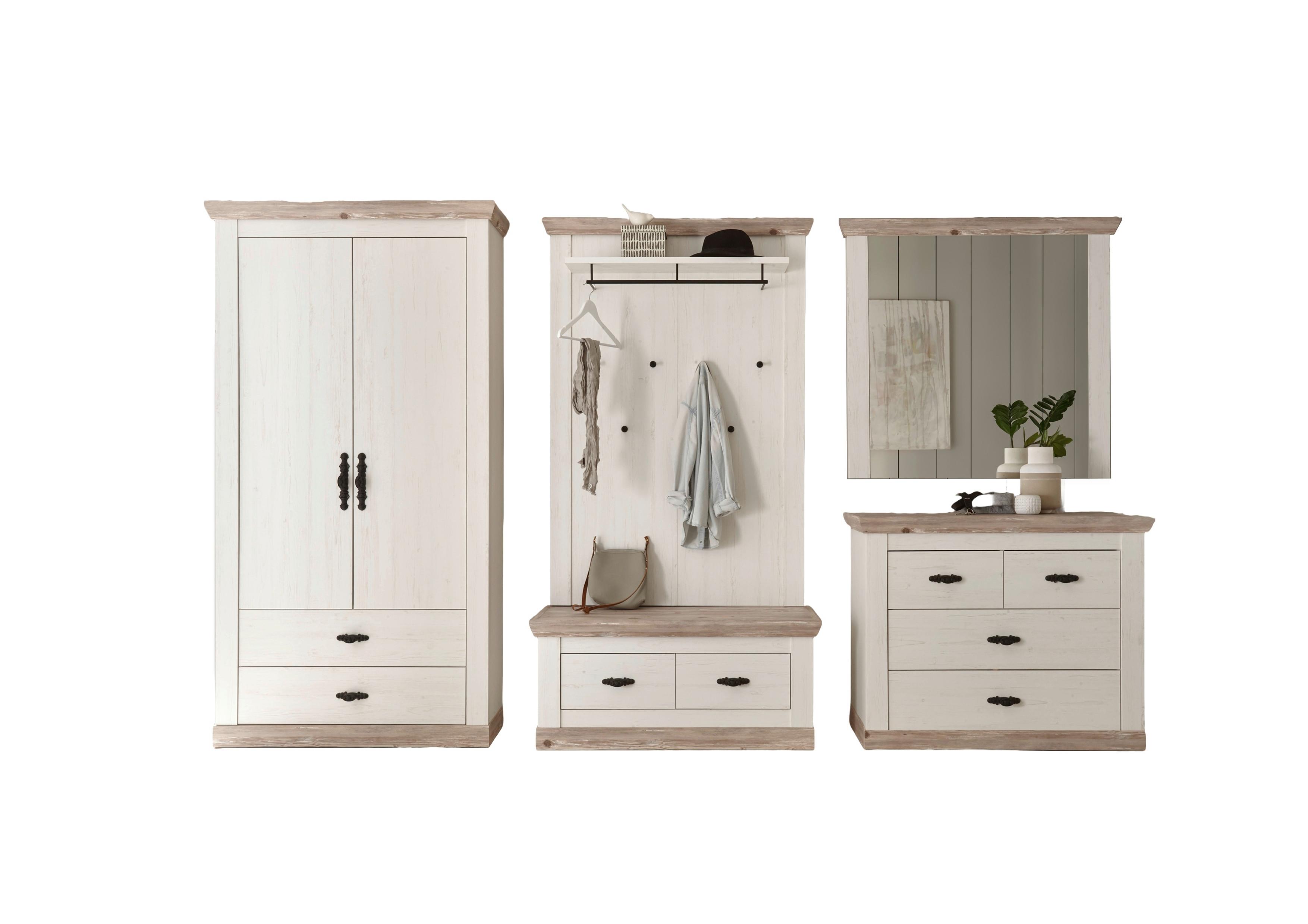 Garderobe Florenz Pinienfarbe/hellbraun 341cm