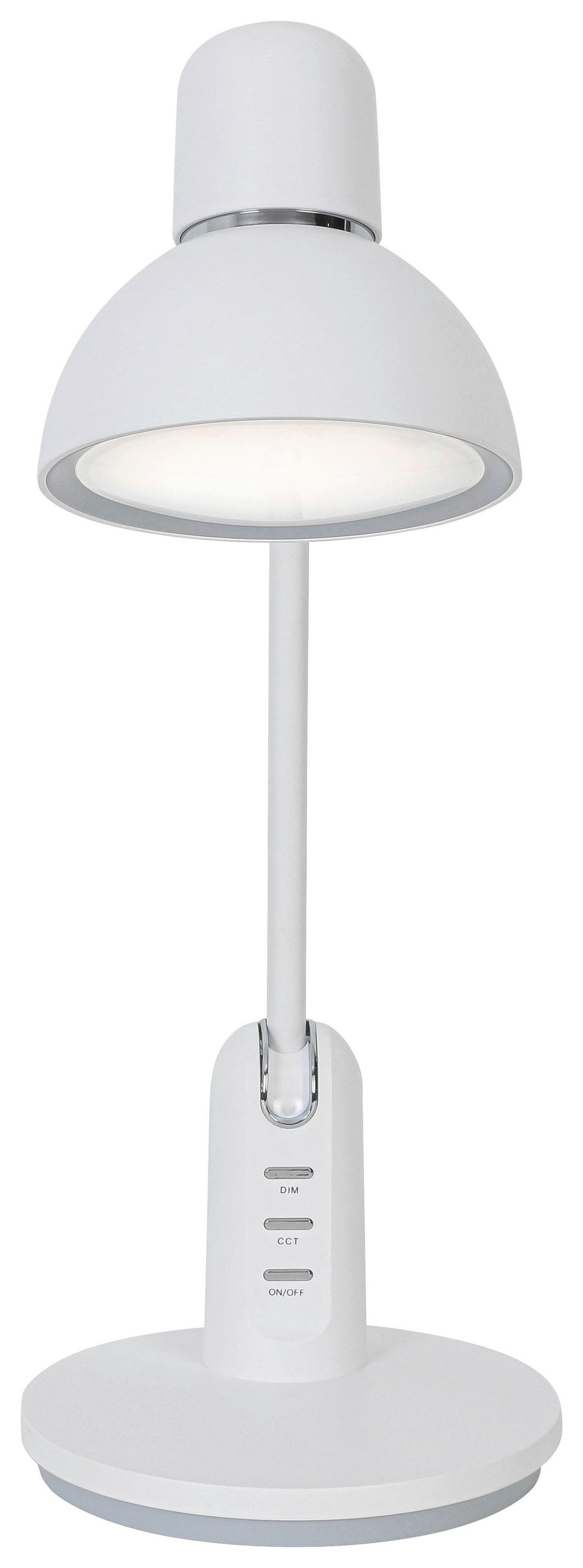 Led-schreibtischleuchte Luana - Chromfarben/Weiß, MODERN, Kunststoff (23,9/16,4/46,7cm) - Luca Bessoni