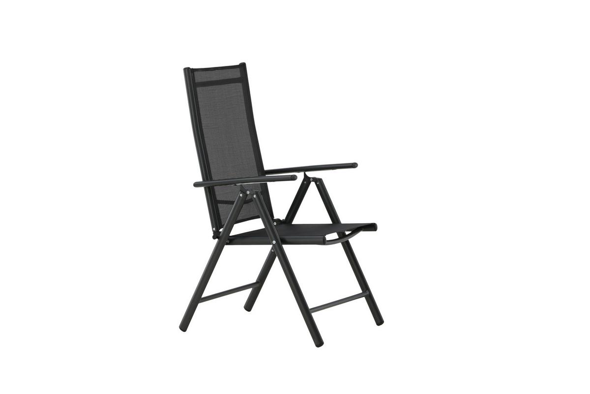Gartensessel-Set 2-Tlg. Break Metall/Textil - Schwarz, KONVENTIONELL, Kunststoff/Textil (55/108/62cm) - Gardenson