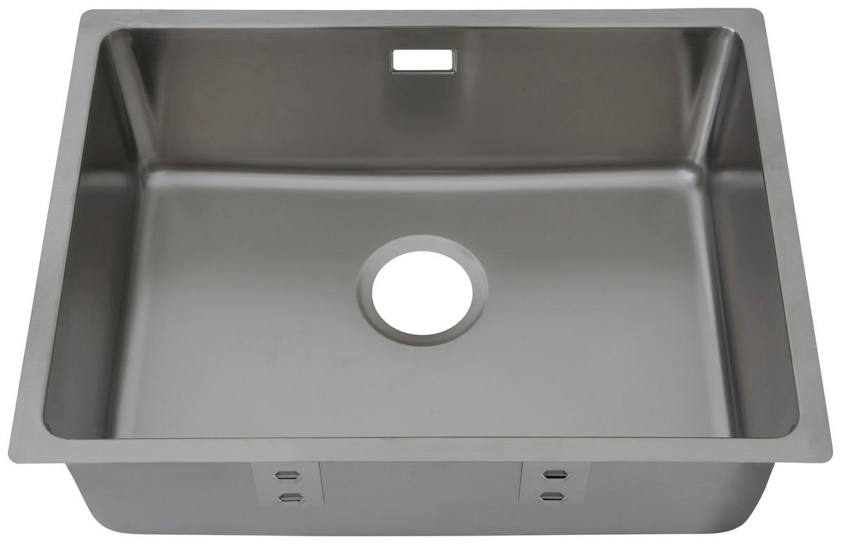 Spüle Respekta Inox Edelstahl Bxt: 59x43,5 cm - Edelstahlfarben, Trend, Metall (59/22,5/43,5cm) - Respekta