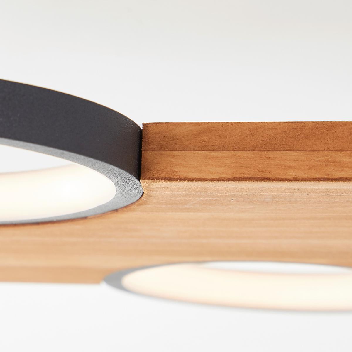 Led-deckenleuchte G99937/76 Cheesy - Hellbraun/Schwarz, Natur, Holz/Metall (10,2/55/34,6cm) - Brilliant