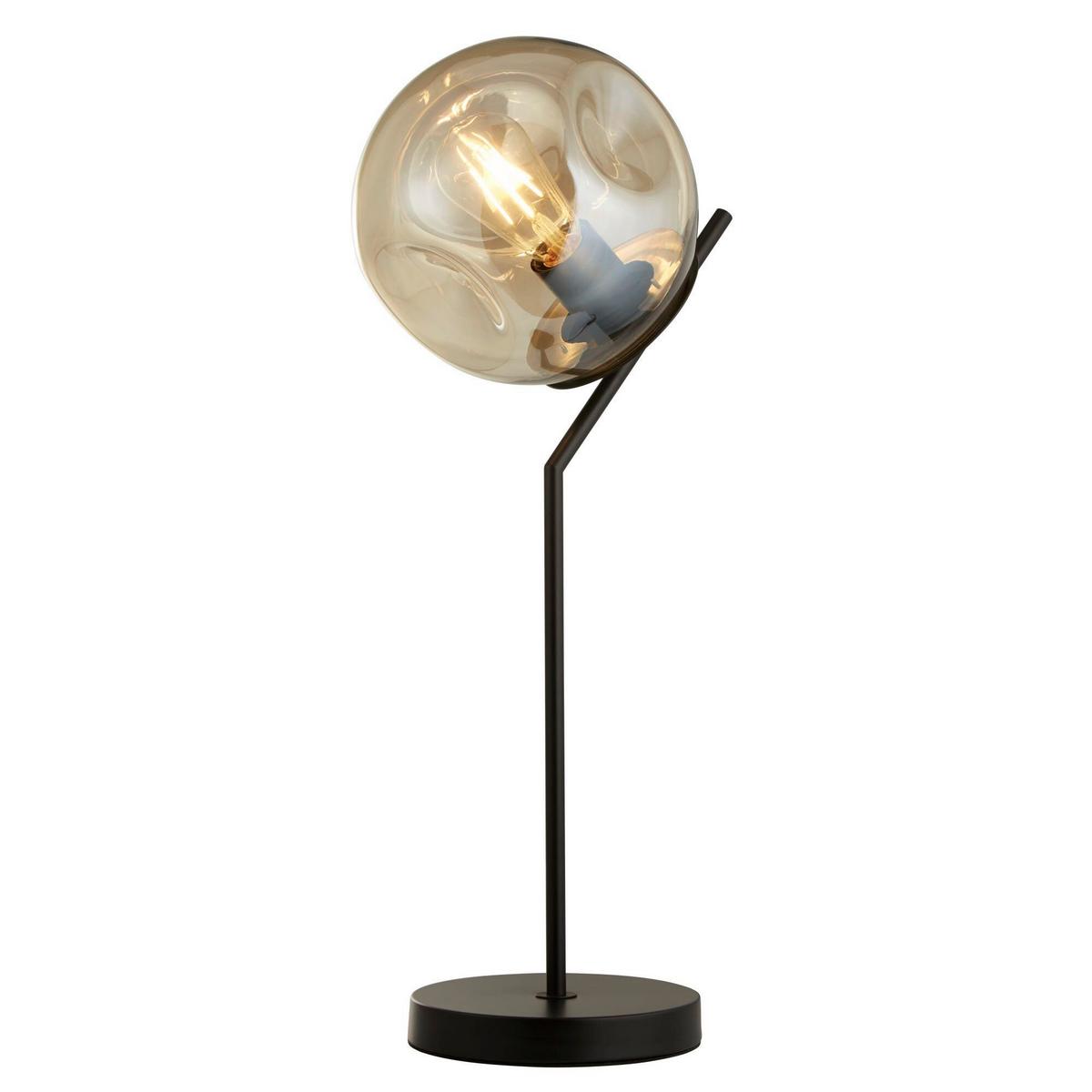 Tischleuchte Eu22121-1bk - Champagner/Schwarz, Design, Glas/Metall (20/48/25cm)