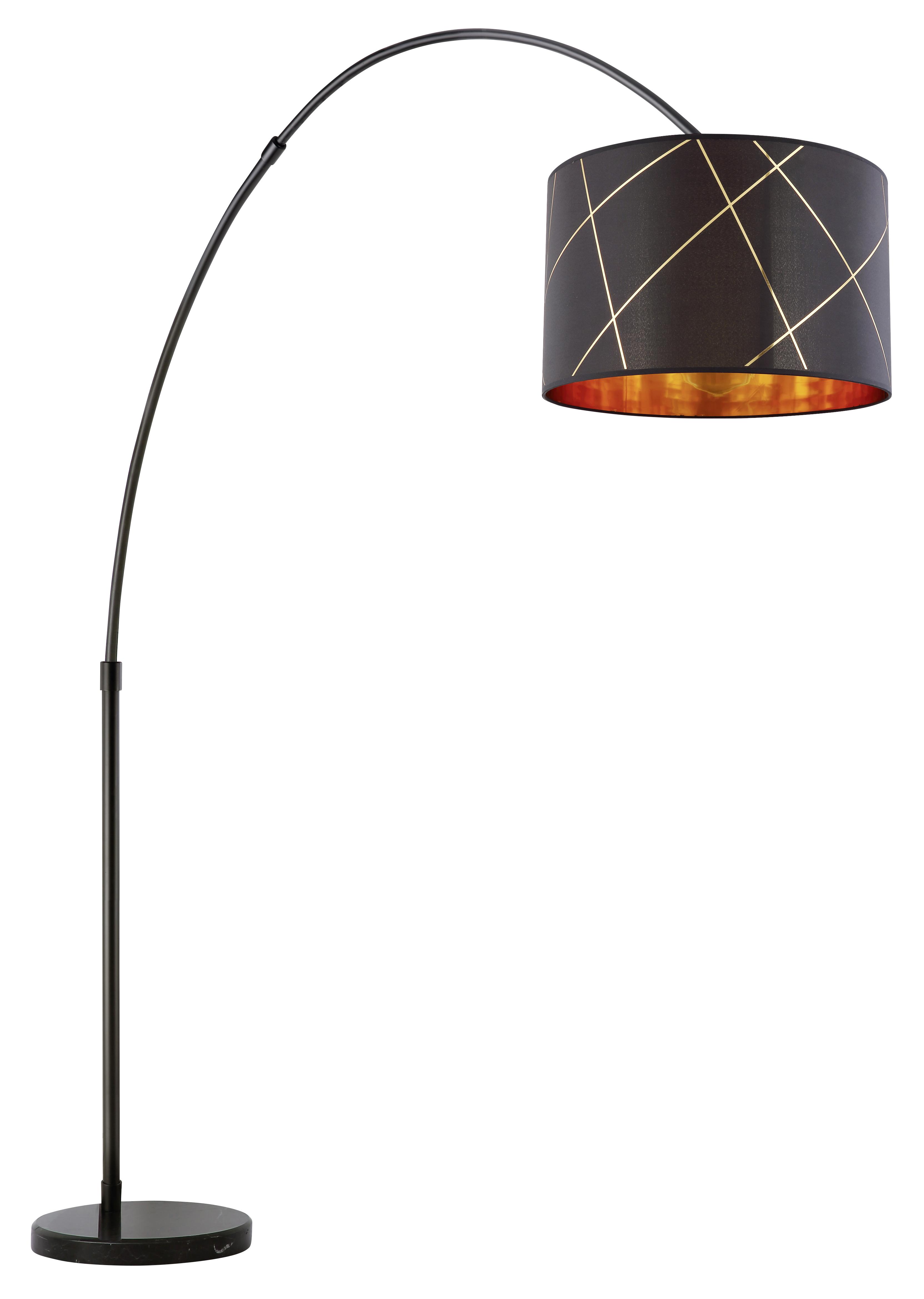 Stojací Svítidlo Quincy - černá/barvy zlata, Moderní, kov/textil (205/45/200cm) - Globo