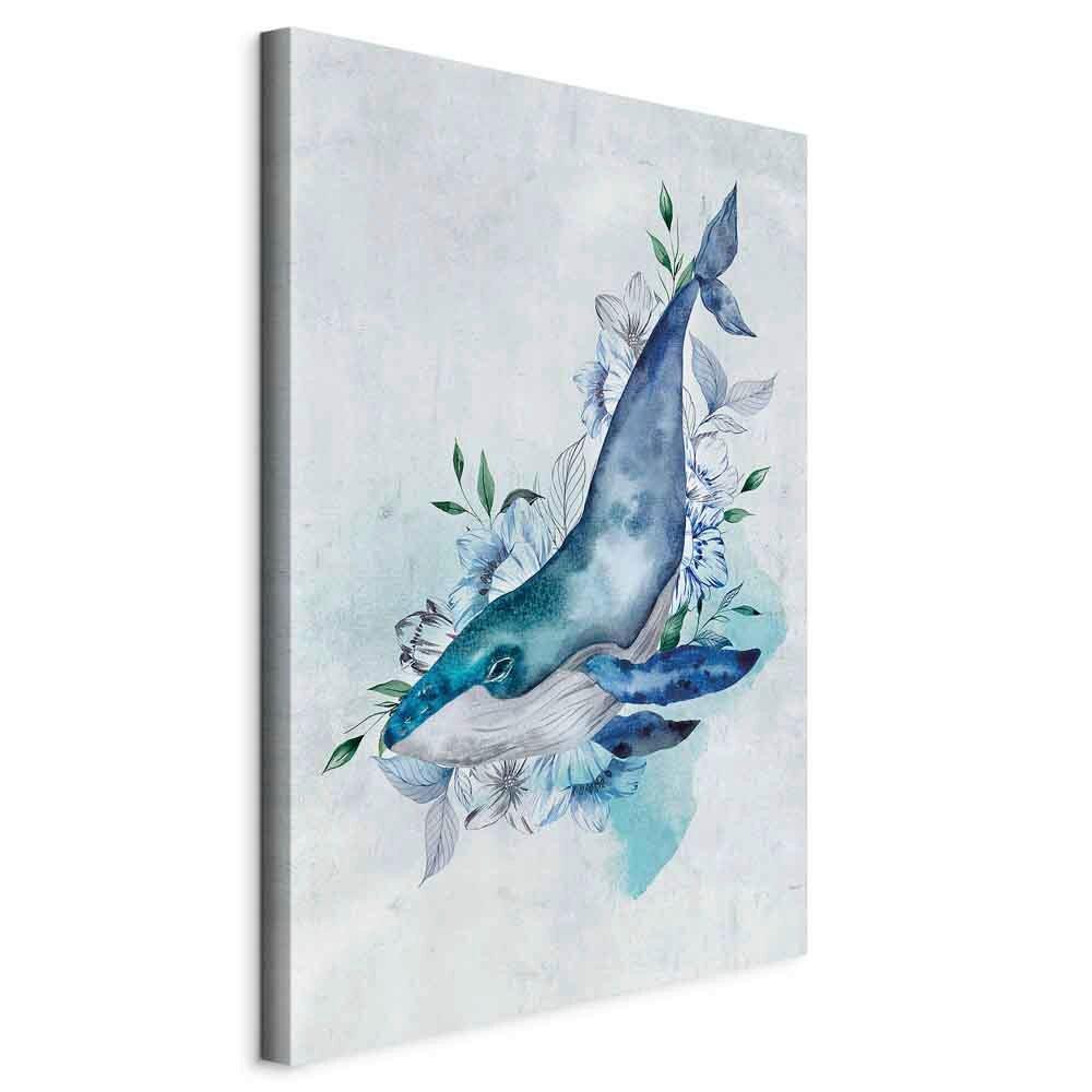 Leinwandbild Pastellblau Grauweiß B: 80 cm