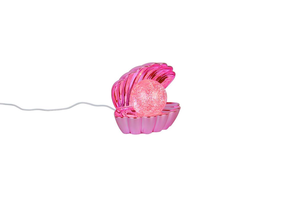 LED-TISCHLEUCHTE Glitzerkugel, pink, 0,80W - Pink/Transparent, Trend, Kunststoff (17.5/12,5/14,5cm)