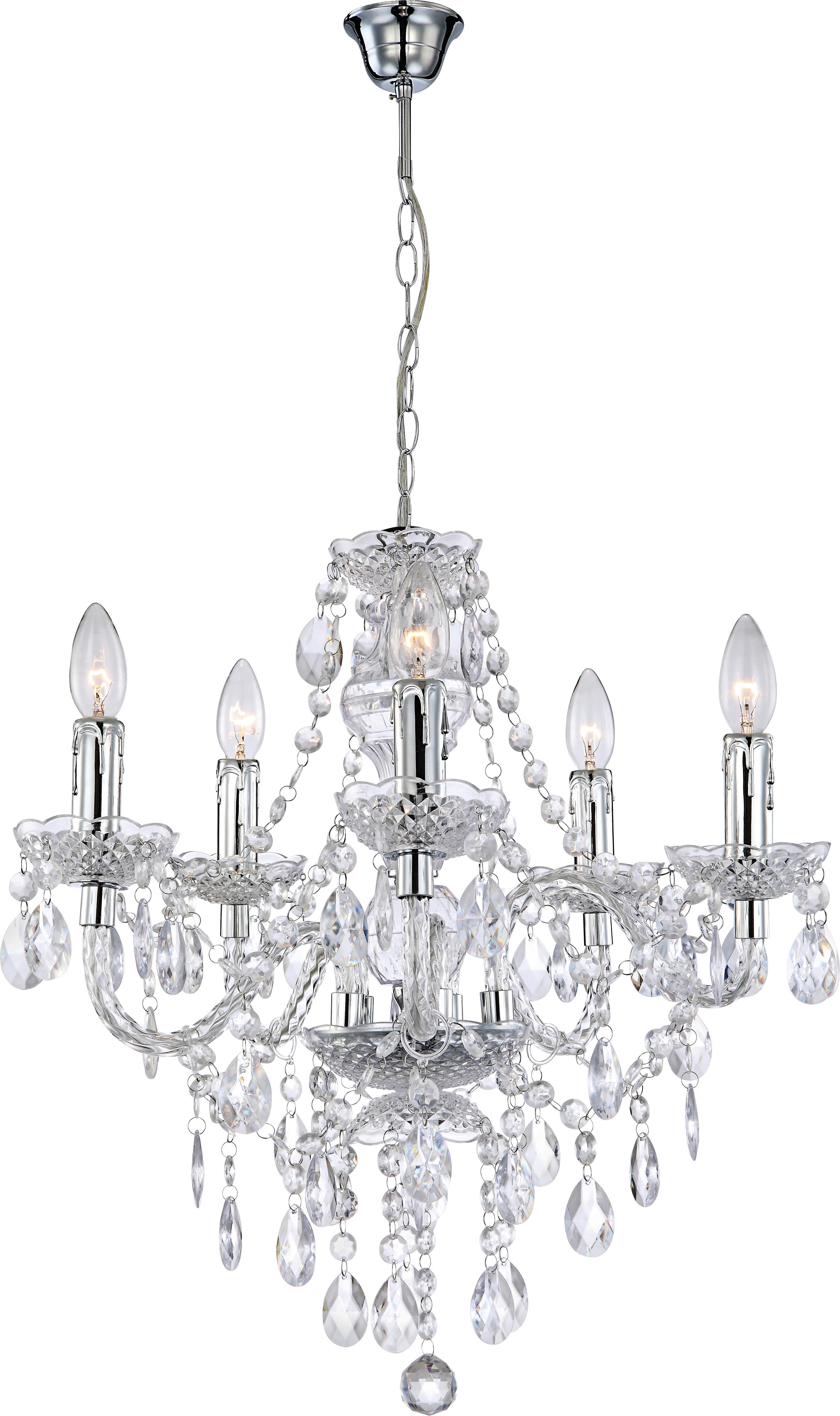 Svítidlo závěsné Isabella 149cm, 40 Watt - čiré/barvy chromu, Romantický / Rustikální, kov/plast (51/149cm) - Mömax