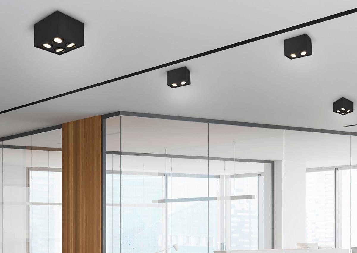 Aufbauleuchte Biscuit Eckig B: 17,8 Cm Schwarz Max. 35 W - Basics (17,8/12,5/9,6cm) - Trio Leuchten