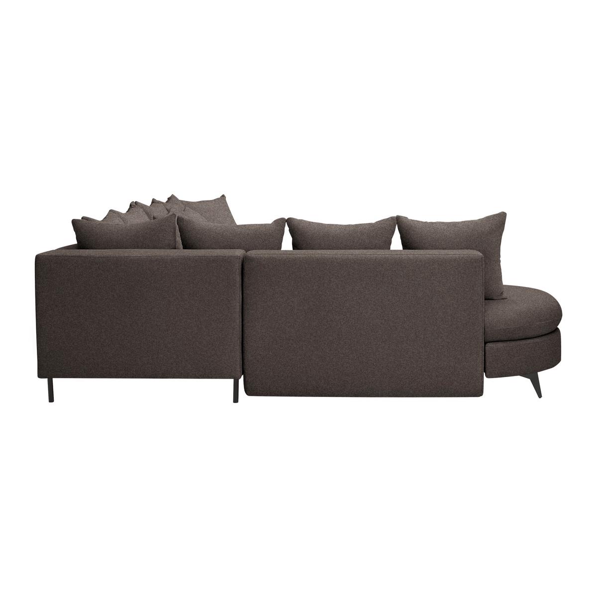Rohová sedačka AXEL, ľavá, mokka ženilka - čierna/mokka, Modern, kov/textil (250/87/291cm) - Mömax