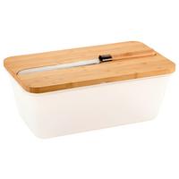 Brotbox Transparent mit Messer - Hellbraun/Transparent, Basics, Holz/Kunststoff (34,8/20/15,5cm) - Kesper