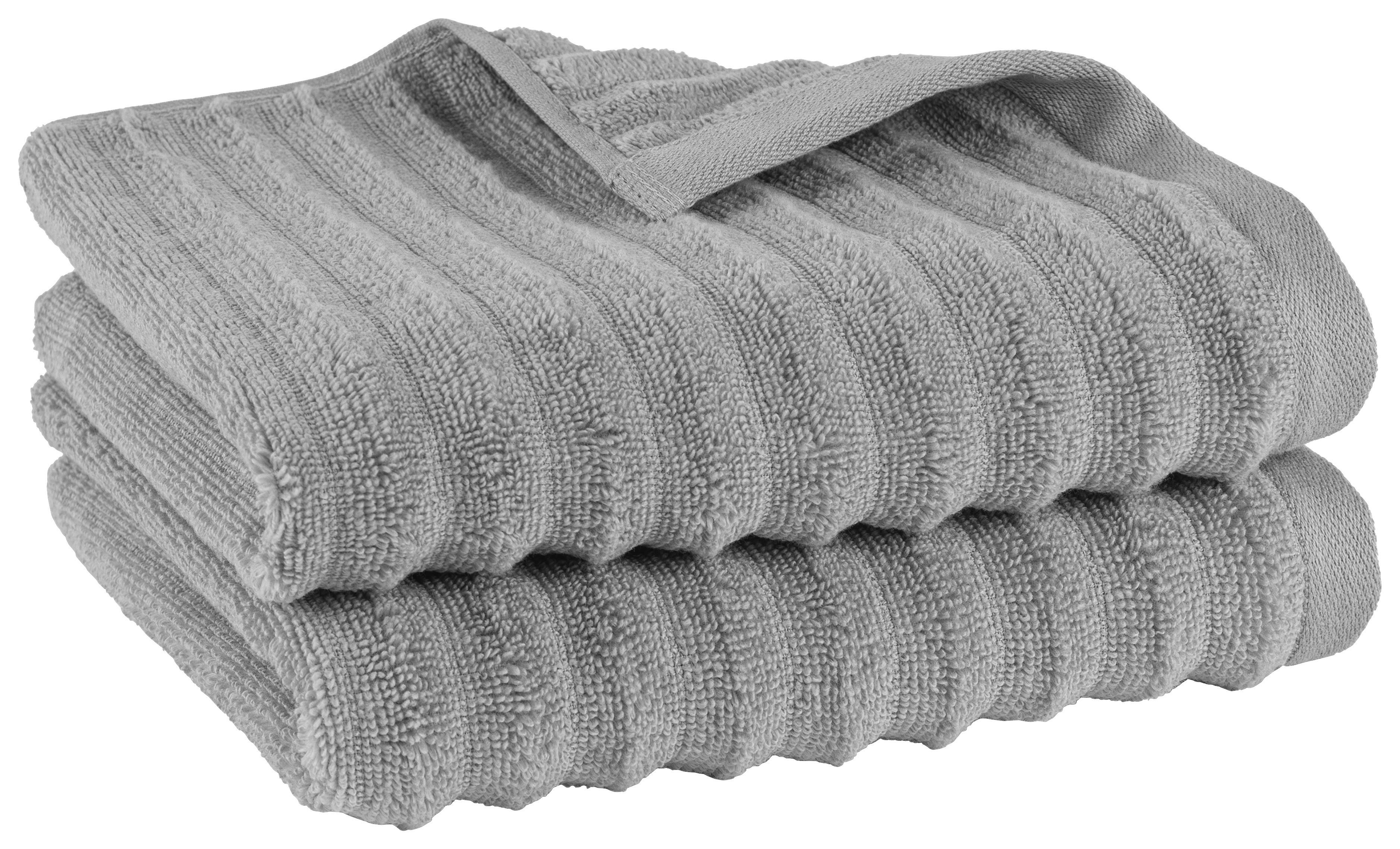HANDTUCHSET Welle 2er Set Dunkelgrau - Dunkelgrau, Basics, Textil (50/100cm)
