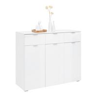Komoda FIFTY - biela/chrómová, Konventionell, kov/kompozitné drevo (120/100/42cm) - Premium Living