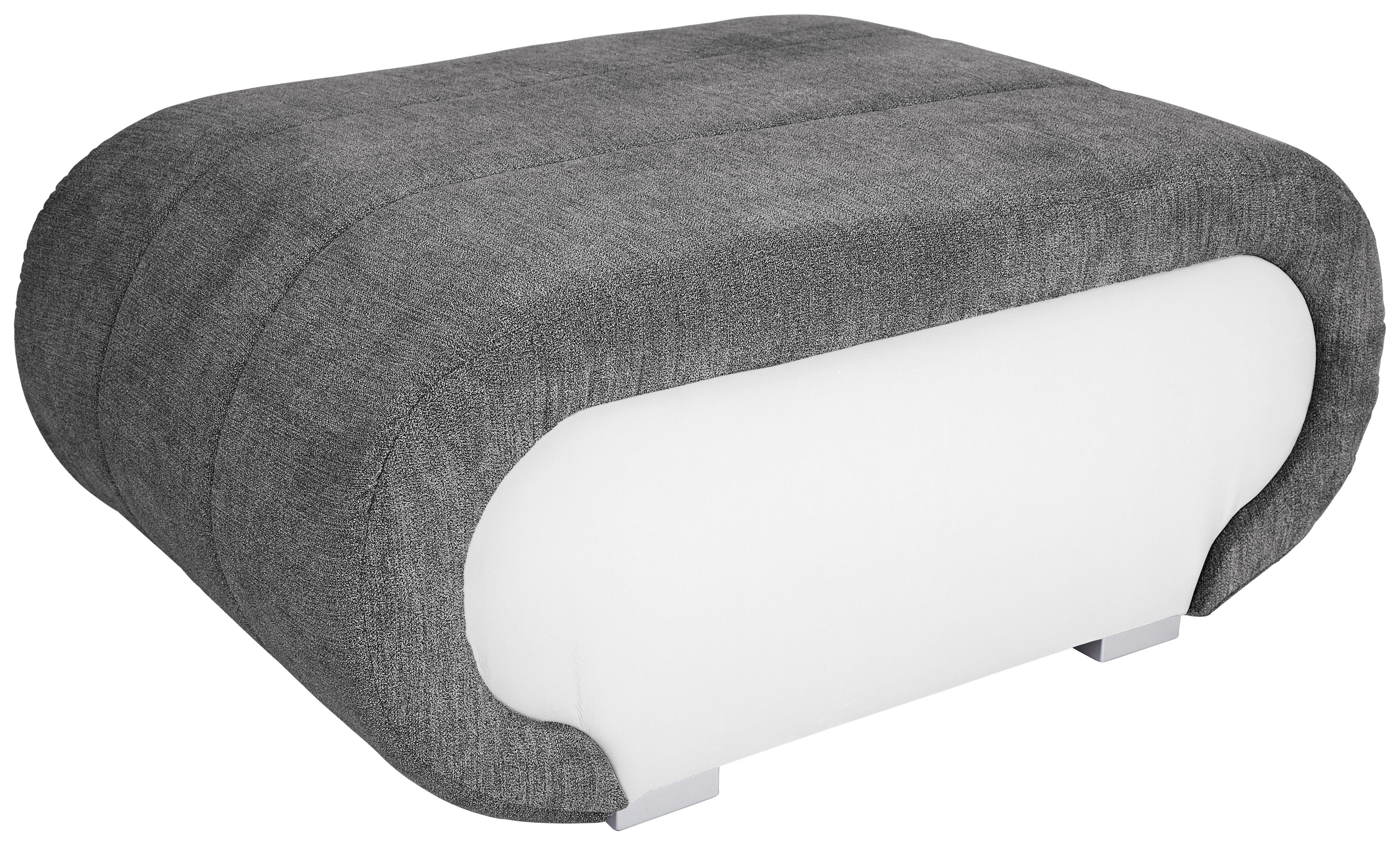 Hocker Carisma - Schwarz/Weiß, MODERN, Holz/Textil (100/42/66cm) - Ombra