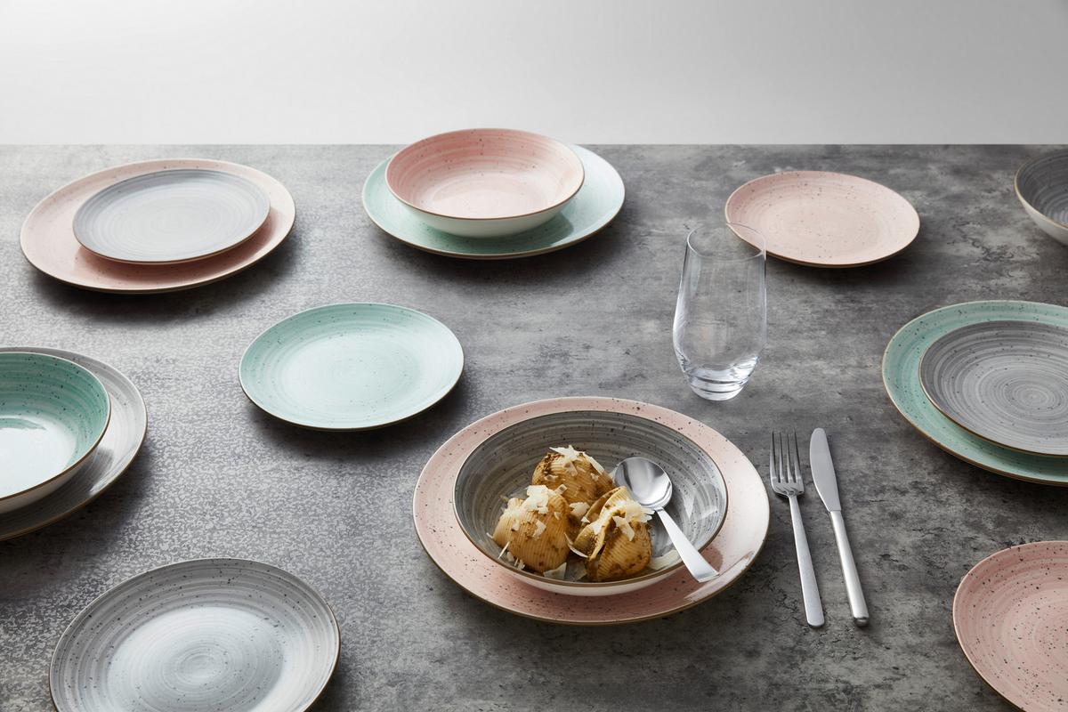 JÍDELNÍ SOUPRAVA 12-dílná, pro 4 osoby - růžová, Konvenční, keramika - Modern Living