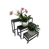 Blumentreppe Pflanzbank Elara 3er-Set - Schwarz, Basics, Metall (20/45/70cm)