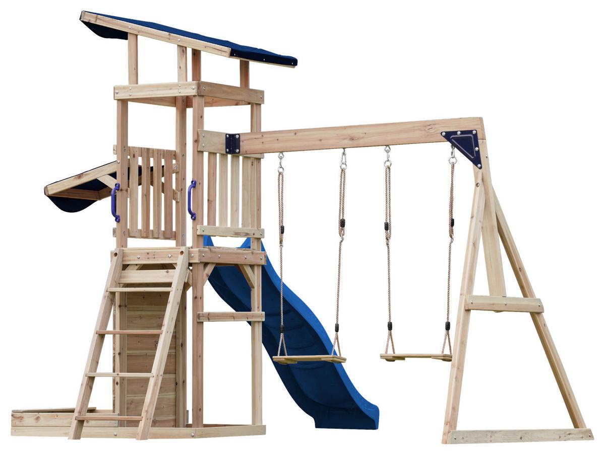 Spielturm A030.502.00 - Blau/Braun, KONVENTIONELL, Holz (345/270/336cm) - Ambia Garden