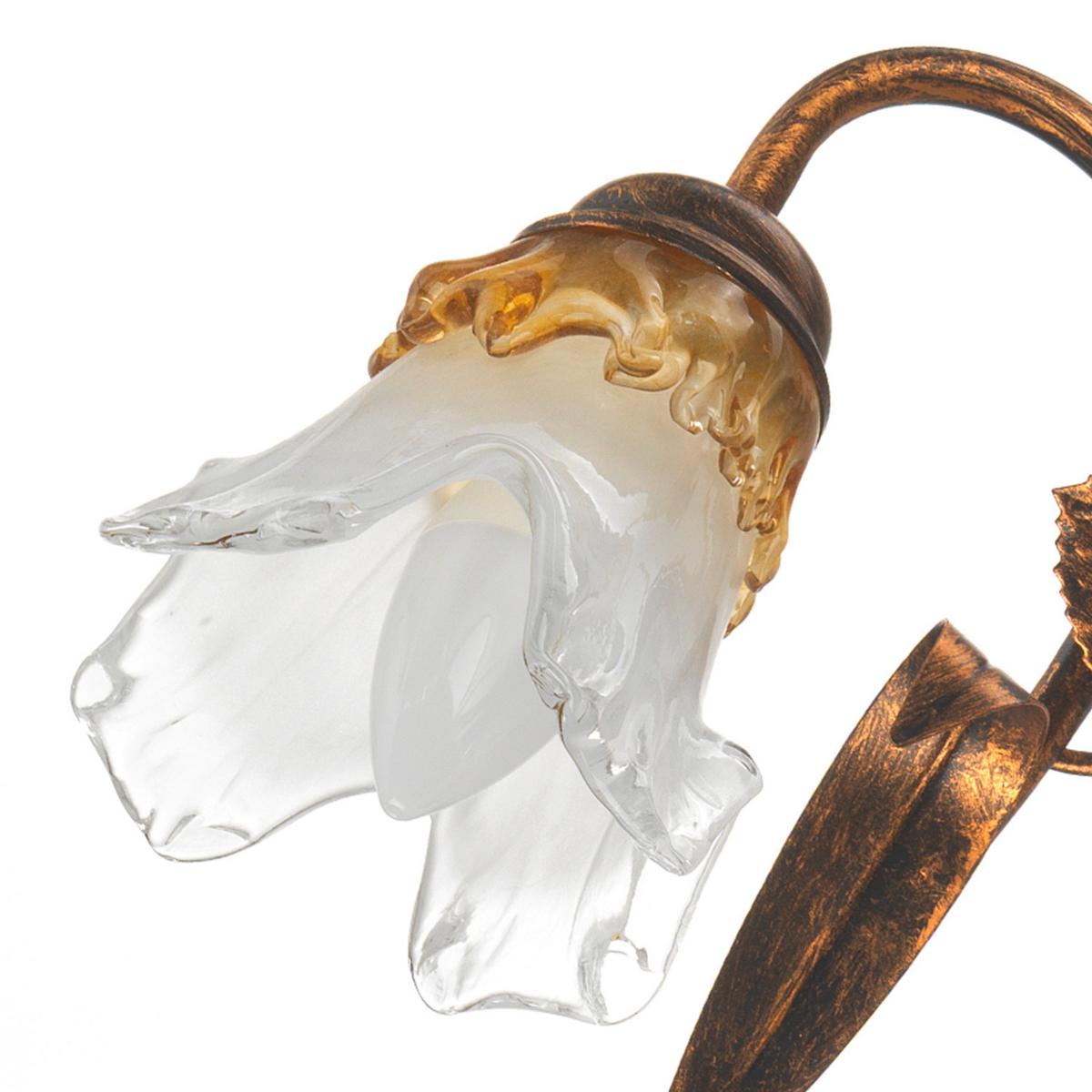 Deckenleuchte 4984/Pl2 - Bronzefarben, KONVENTIONELL, Glas/Metall (25/20/63cm)