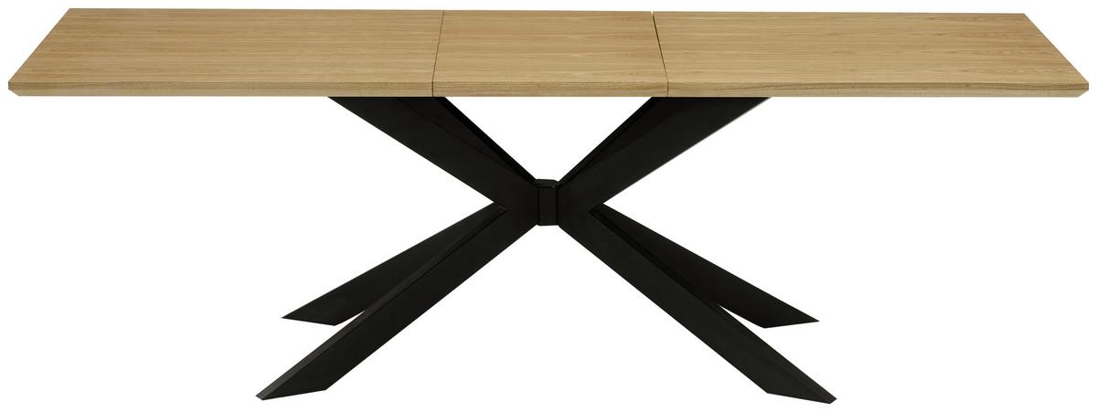 Esstisch Kalmar Schwarz/EichefarbenL:180-230cm - Eichefarben/Schwarz, MODERN, Holz/Holzwerkstoff (180/230/90/76cm) - P & B