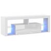 Lowboard Everest 140 Led - Schwarz/Weiß, Design, Glas/Holzwerkstoff (140/50,5/35cm) - Livetastic