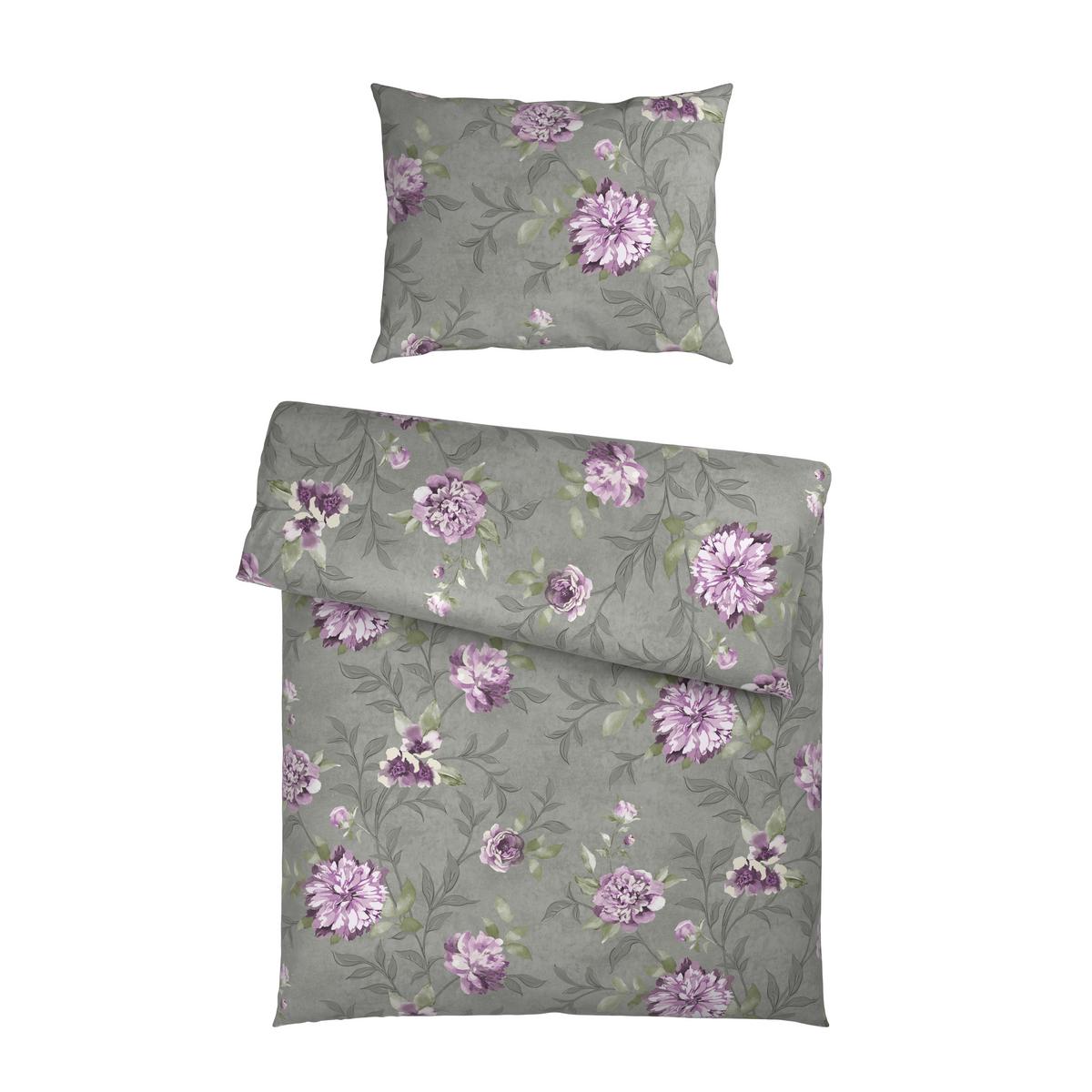 Bettwäsche Alice - Lila/Grau, ROMANTIK / LANDHAUS, Textil - James Wood