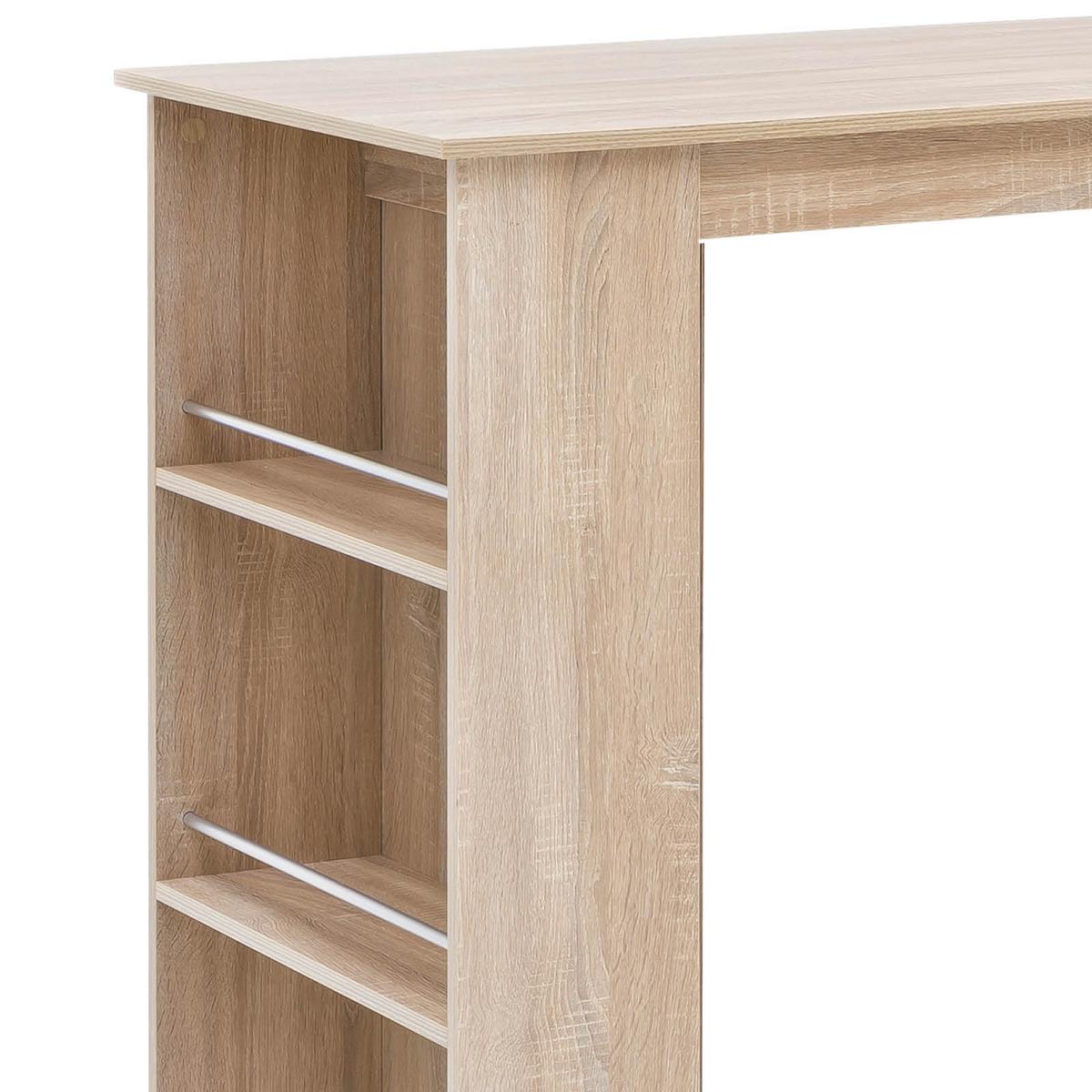 Bartisch LxBxH: 120x60x107,5 cm Sonoma Eiche Dekor mit Stauraum - Sonoma Eiche, Basics, Holzwerkstoff (120/60/107,5cm) - MID.YOU