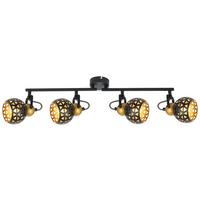 Strahler Sarra 4-Flammig verstellbar L: 60 cm - Goldfarben/Schwarz, Basics, Metall (60/10/17,5cm) - Globo