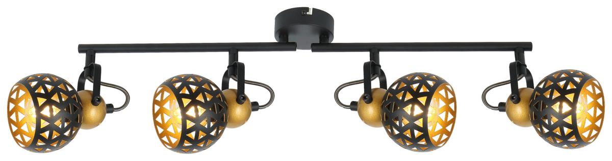 Strahler Sarra 4-Flammig verstellbar L: 60 cm - Goldfarben/Schwarz, Basics, Metall (60/10/17,5cm) - Globo