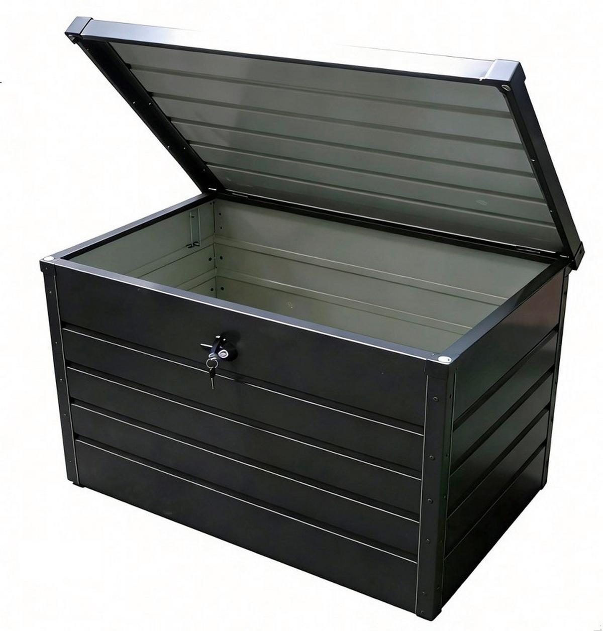 Kissenbox Volumen ca. 300 Liter - Anthrazit Hochglanz, Basics, Metall (100/61/62cm)