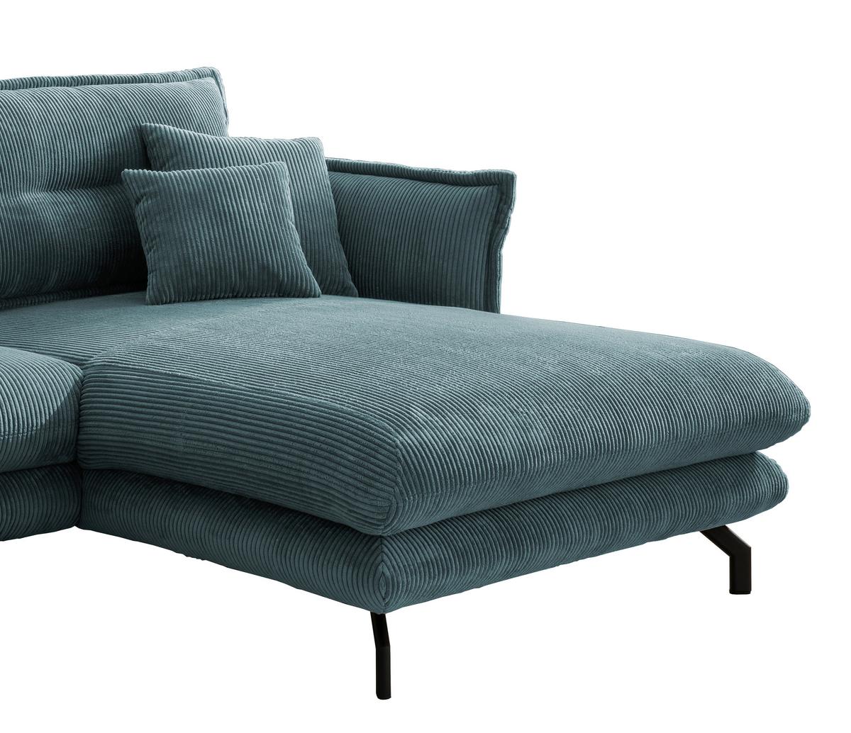 Ecksofa Lava Petrol S: 255/180 Cm - Petrol/Schwarz, MODERN, Textil (255/180cm) - Livetastic