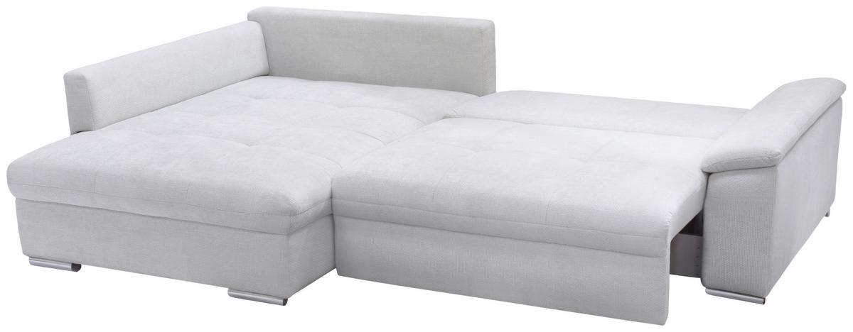 Ecksofa Casa Grande, Weiß Schenkel: 178x268 cm - Silberfarben/Orange, Design, Textil (178/268cm) - Livetastic
