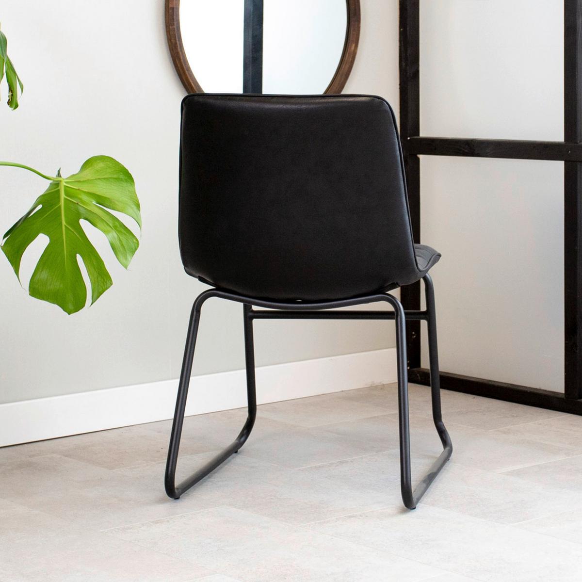 Esszimmerstuhl Milan Schwarz 2er-Set - Schwarz, KONVENTIONELL, Kunststoff/Textil (48/77/56cm) - MID.YOU