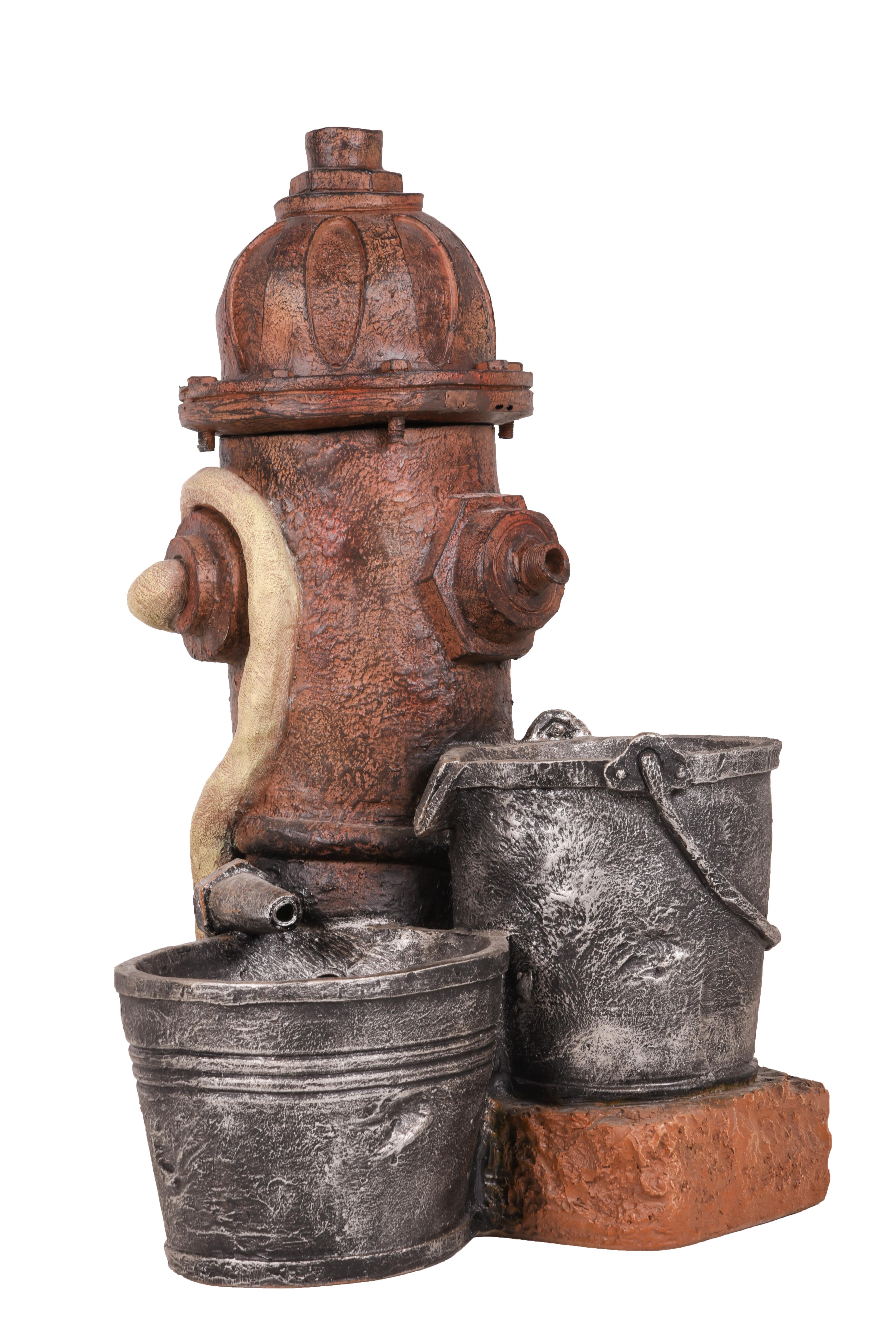 Gartenbrunnen Hermes Rost-/Silberfarben - Rostfarben/Silberfarben, Basics, Kunststoff (37/63/36cm)