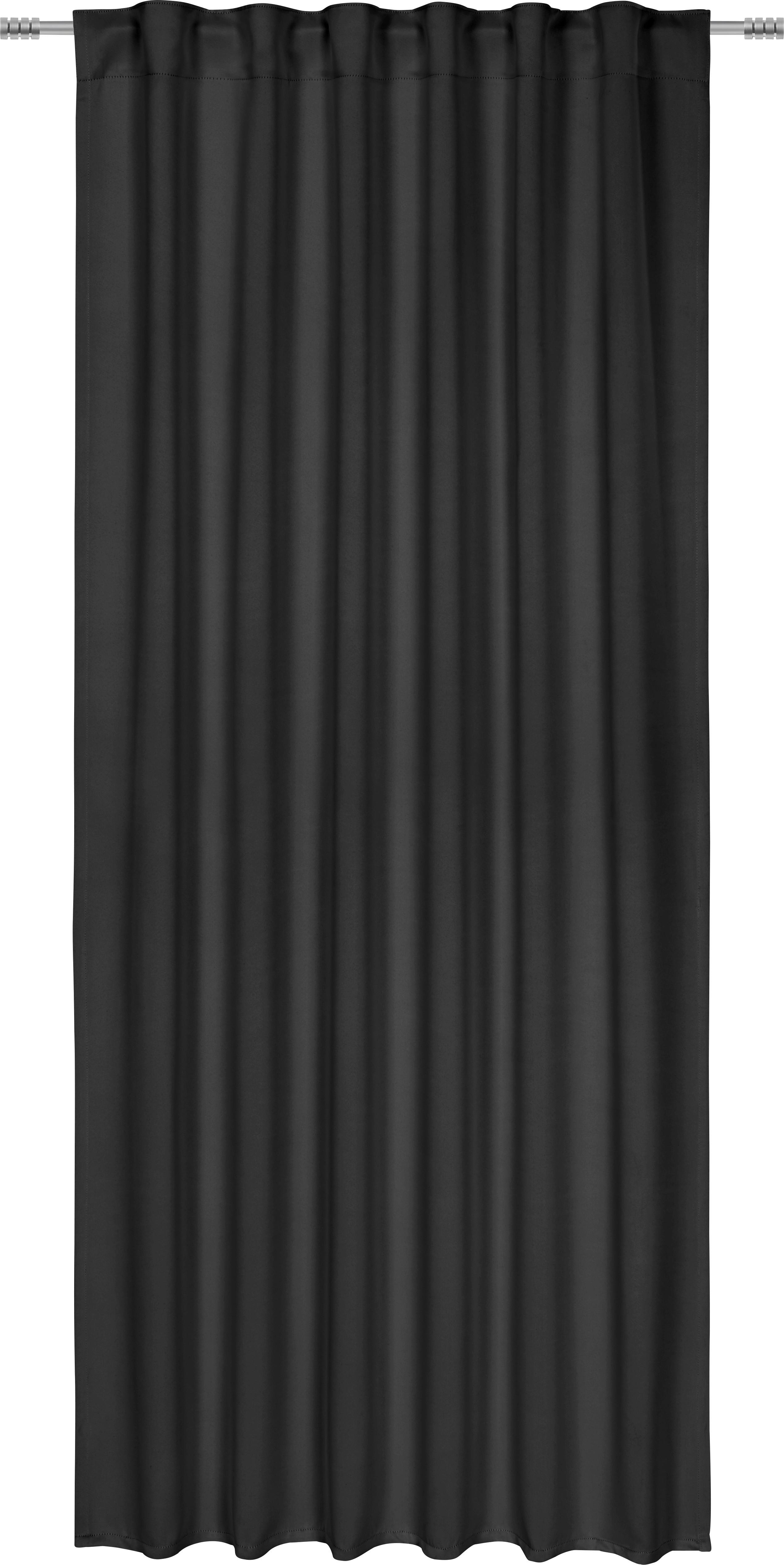 Zatemňovací závěs Riccardo, 140/245cm, černá - černá, Moderní, textil (140/245cm) - Premium Living