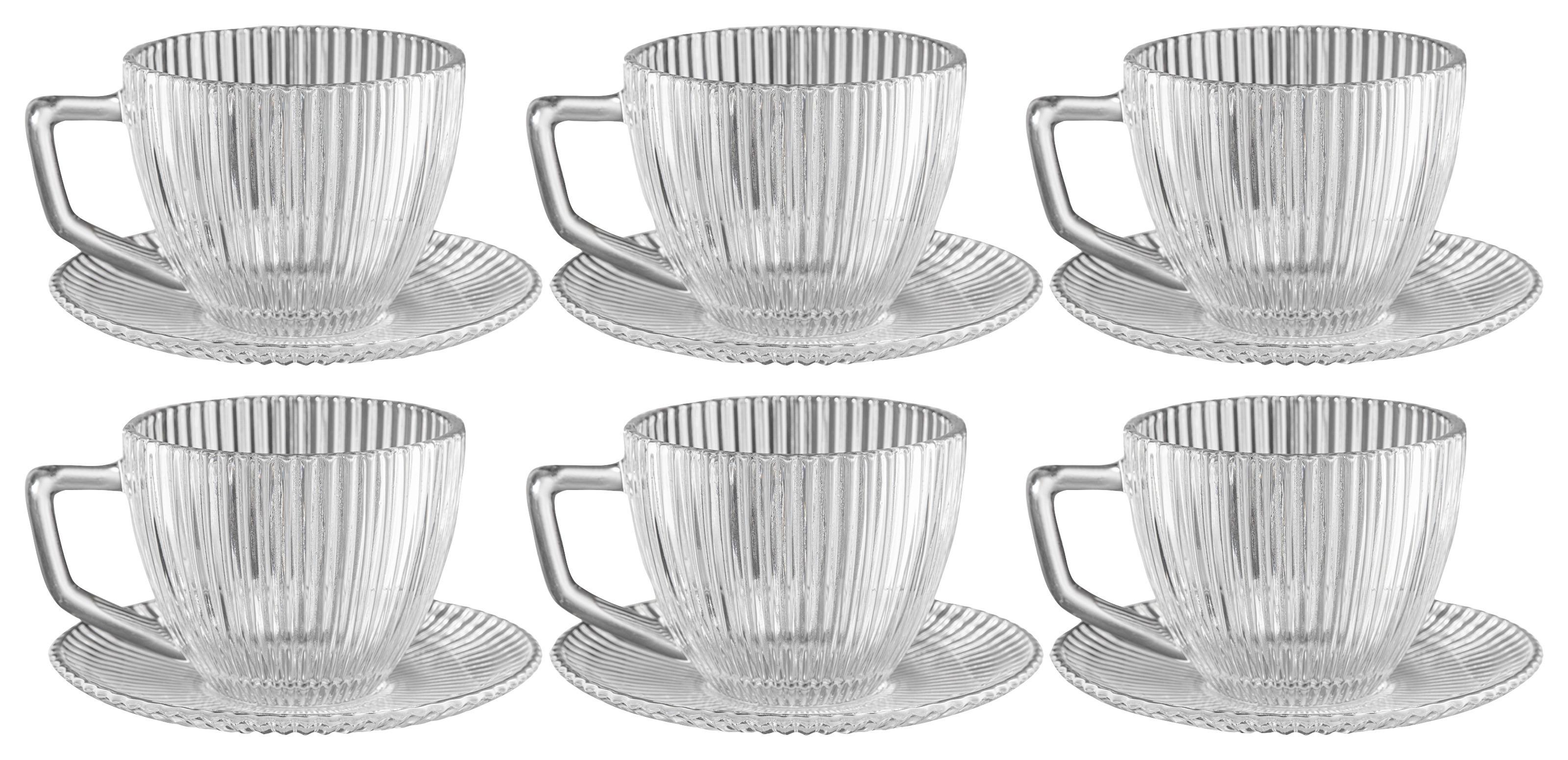 Sada šálků ROSEMARY - 12 PCS - čiré, Konvenční, sklo - Mömax