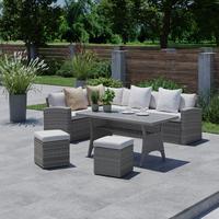 TERASOVÁ SEDACIA SÚPRAVA ALEX - sivá/svetlosivá, Modern, kompozitné drevo/textil (179cm) - Mömax