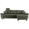 Ecksofa Brizzini Dunkelgrün S: 270x176 Cm - Dunkelgrün/Naturfarben, MODERN, Textil (270/176cm) - Livetastic