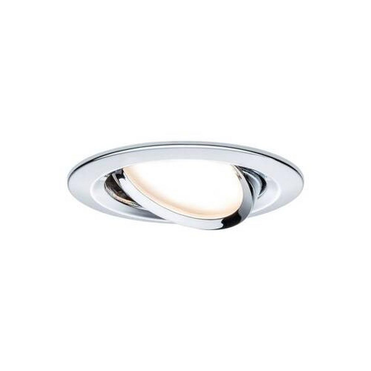 LED-Deckenleuchte 3er-Set Ø 8,4 cm, 3-Flammig, Rund - Chromfarben/Alufarben, Basics, Metall (8,4cm) - Paulmann