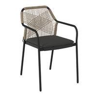 Gartensessel Isabella Metall/Kunststoff/Textil - Dunkelgrau, MODERN, Kunststoff/Textil (56/58/86cm) - Luca Bessoni