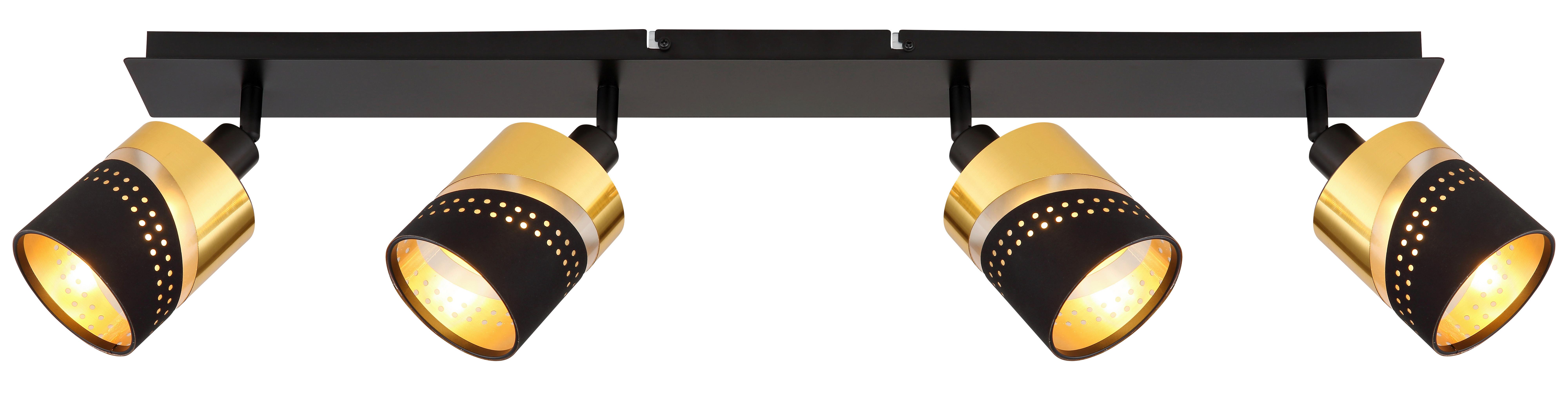 Strahler 54046-4 - Goldfarben/Schwarz, Design, Kunststoff/Textil (80/9/20,5cm) - Globo