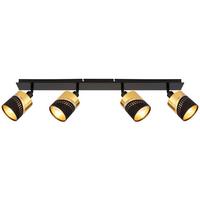 Strahler 54046-4 - Goldfarben/Schwarz, Design, Kunststoff/Textil (80/9/20,5cm) - Globo