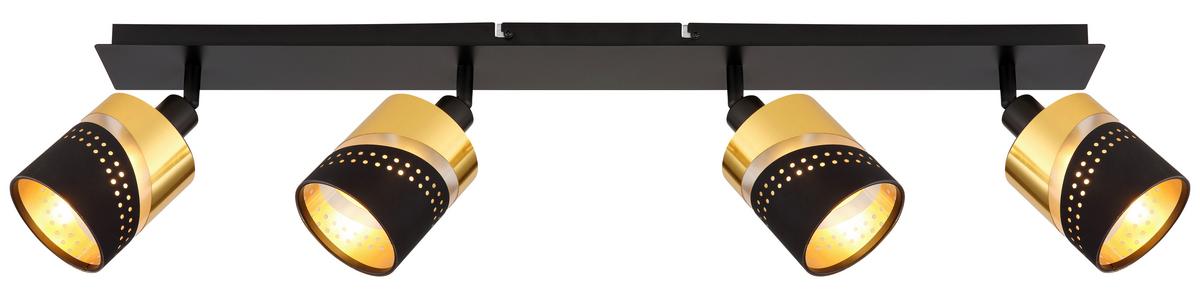 Strahler 54046-4 - Goldfarben/Schwarz, Design, Kunststoff/Textil (80/9/20,5cm) - Globo