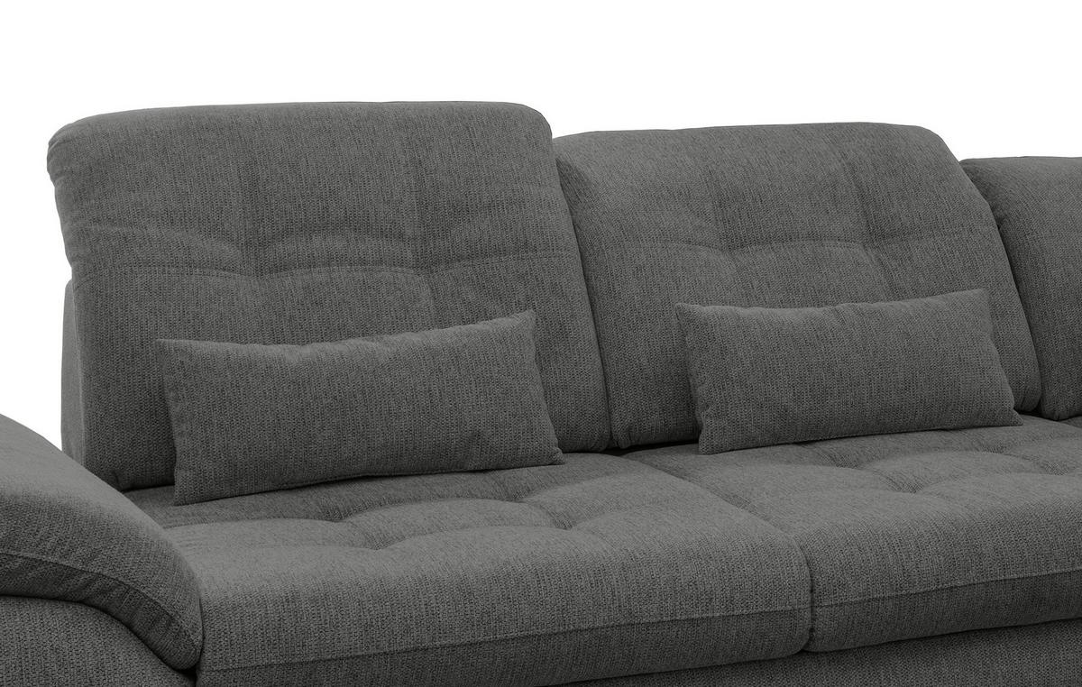 Ecksofa mit Bettkasten Rigatti Graubrau 314x184 cm - Chromfarben/Graubraun, MODERN, Textil (314/184cm) - Livetastic