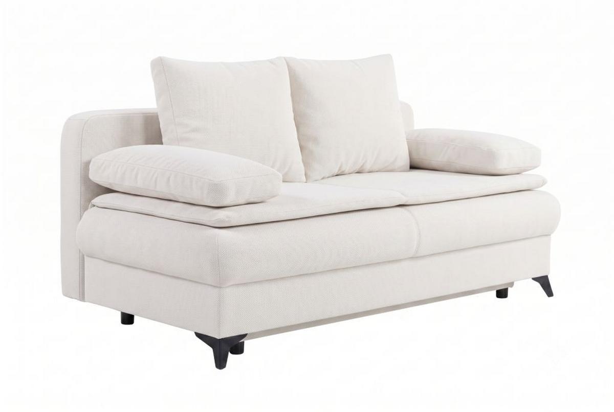 Rozkladacia pohovka KEN, krémová - čierna/krémová, Konventionell, kompozitné drevo/textil (209/105cm) - Based
