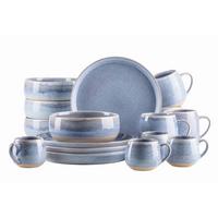 fürhstücksserviceset 16 -Teilig. Blau/Braun - Blau/Braun, Basics, Keramik - Mäser