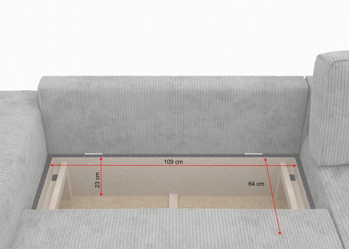 Ecksofa Chance Dunkelgrün S: 265x164 cm - Dunkelgrün/Schwarz, MODERN, Textil (265/164cm) - Trendmanufaktur