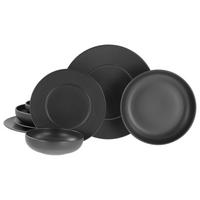 Tafelservice Unico Schwarz 8-teilig - Schwarz, Basics, Keramik - Creatable