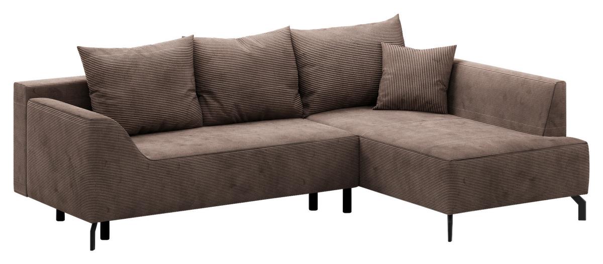 Eckschlafsofa Asolo Braun S: 273x167 Cm - Schwarz/Braun, Design, Textil (273/167cm) - MID.YOU
