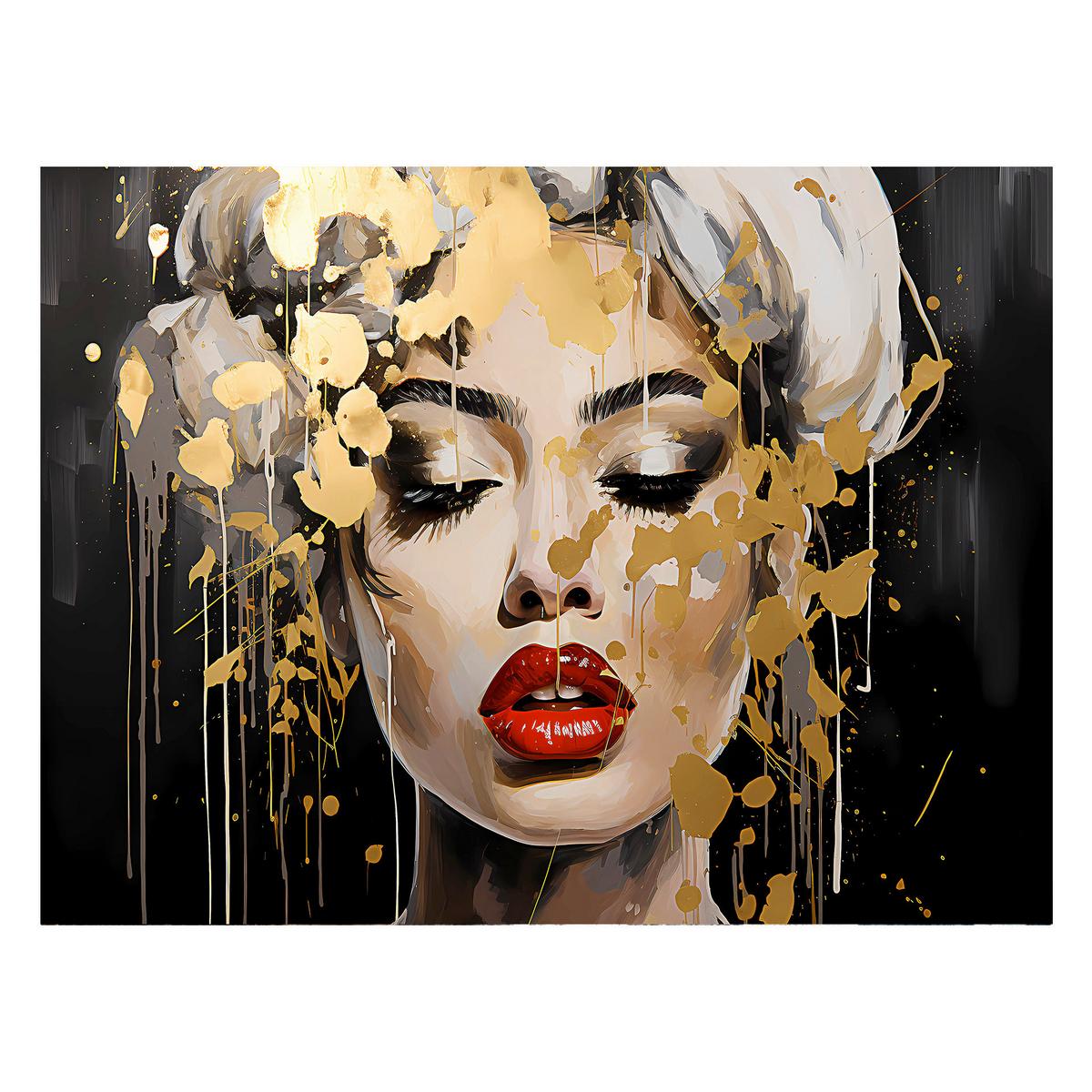 Malba na plátne 120/80 cm - černá/barvy stříbra, kompozitní dřevo/textil (120/80cm) - Premium Living