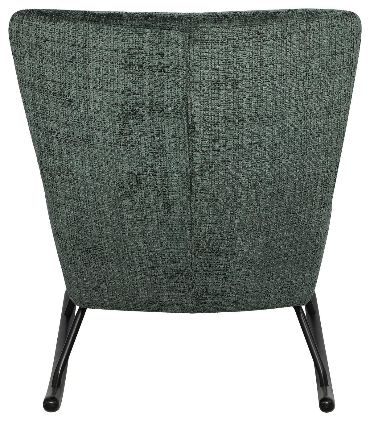 Schaukelstuhl Cremona Grün B: 71 Cm - Schwarz/Grün, MODERN, Holz/Textil (71/93/91cm) - Livetastic