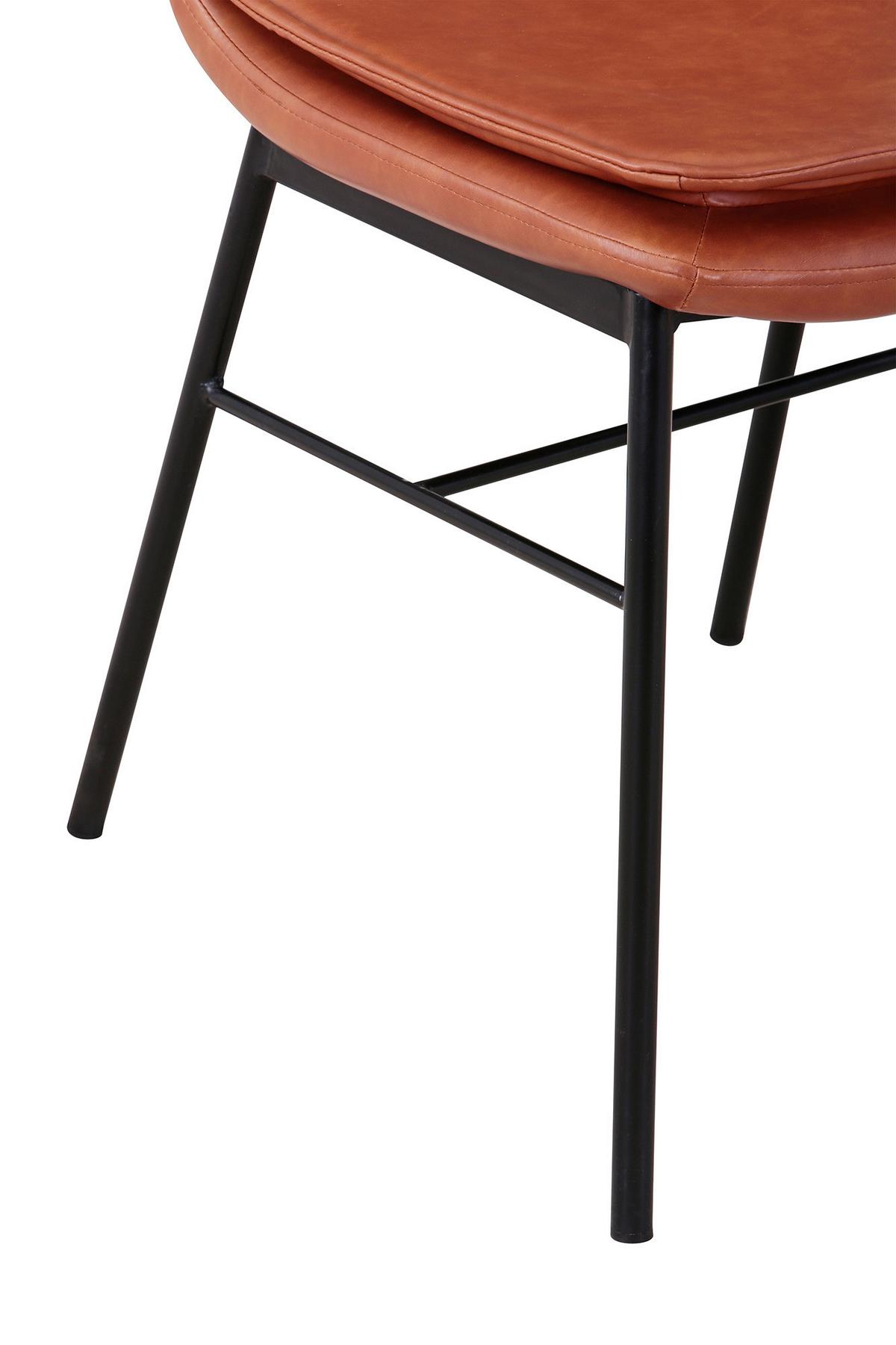 Stuhl-Set Brady 125 Cognacfarben - Cognac, Design, Kunststoff/Metall (46/84/60cm) - Kayoom